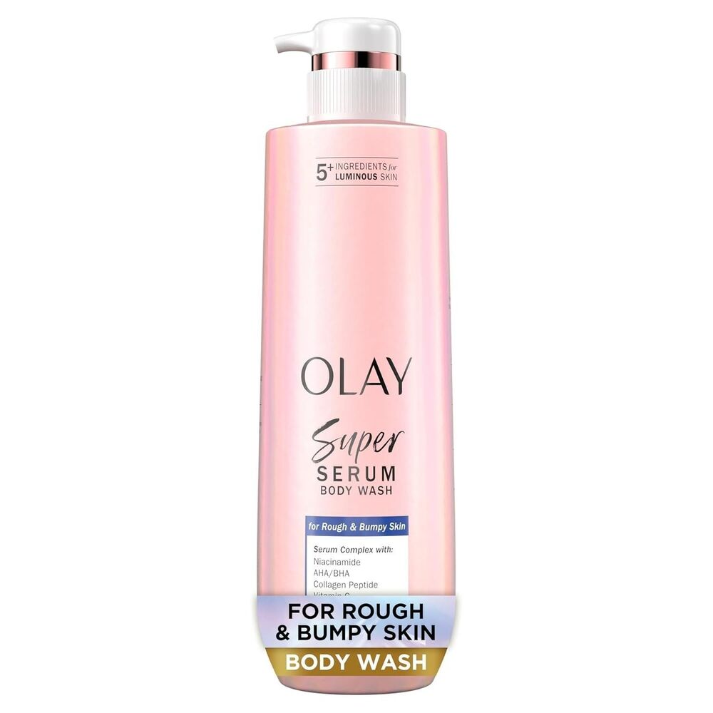 Olay Super Serum Body Wash Rough Bumpy Skin Hydrating Exfoliating White 18.5oz